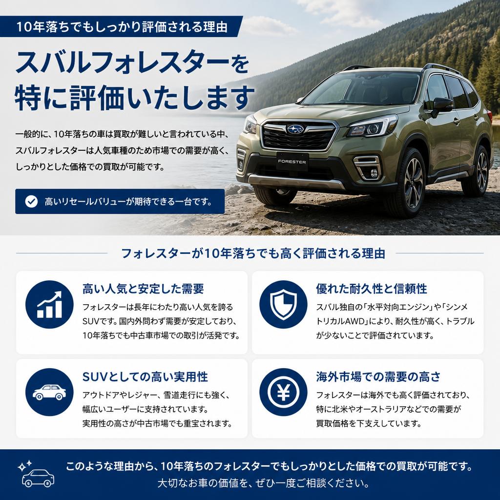 10年落ちの車でも買取可能な理由