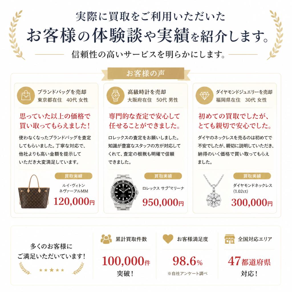 お客様の声：買取実績の紹介