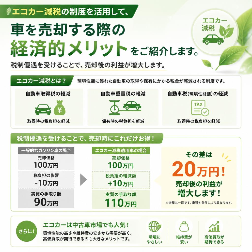 エコカー減税を利用してお得に売却