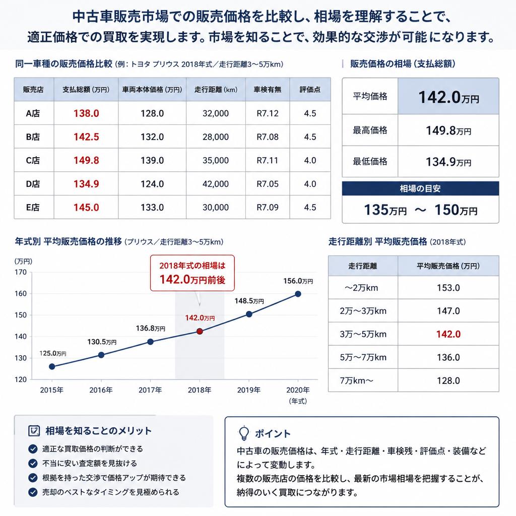 中古車市場での販売価格比較