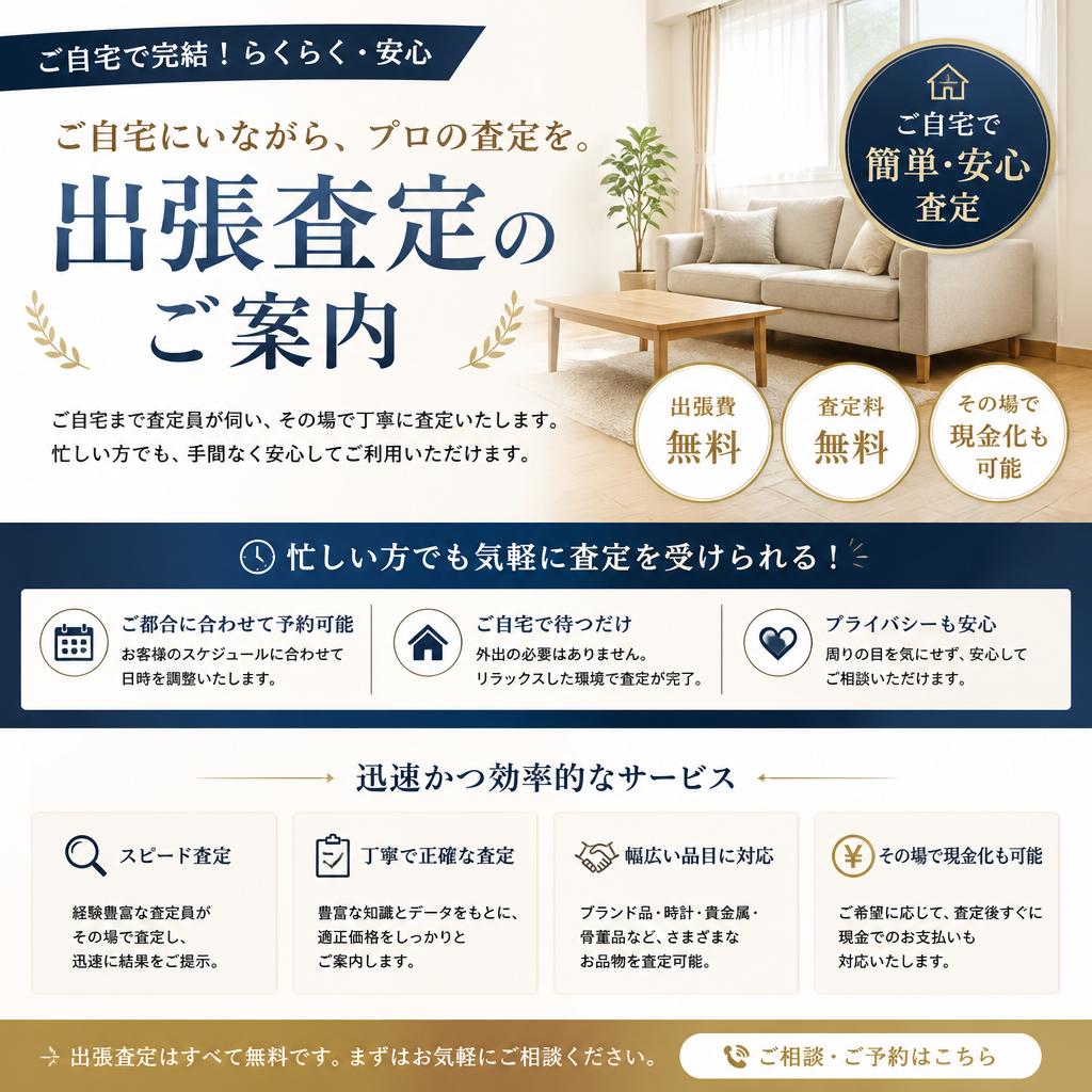 出張査定で手軽に相談！