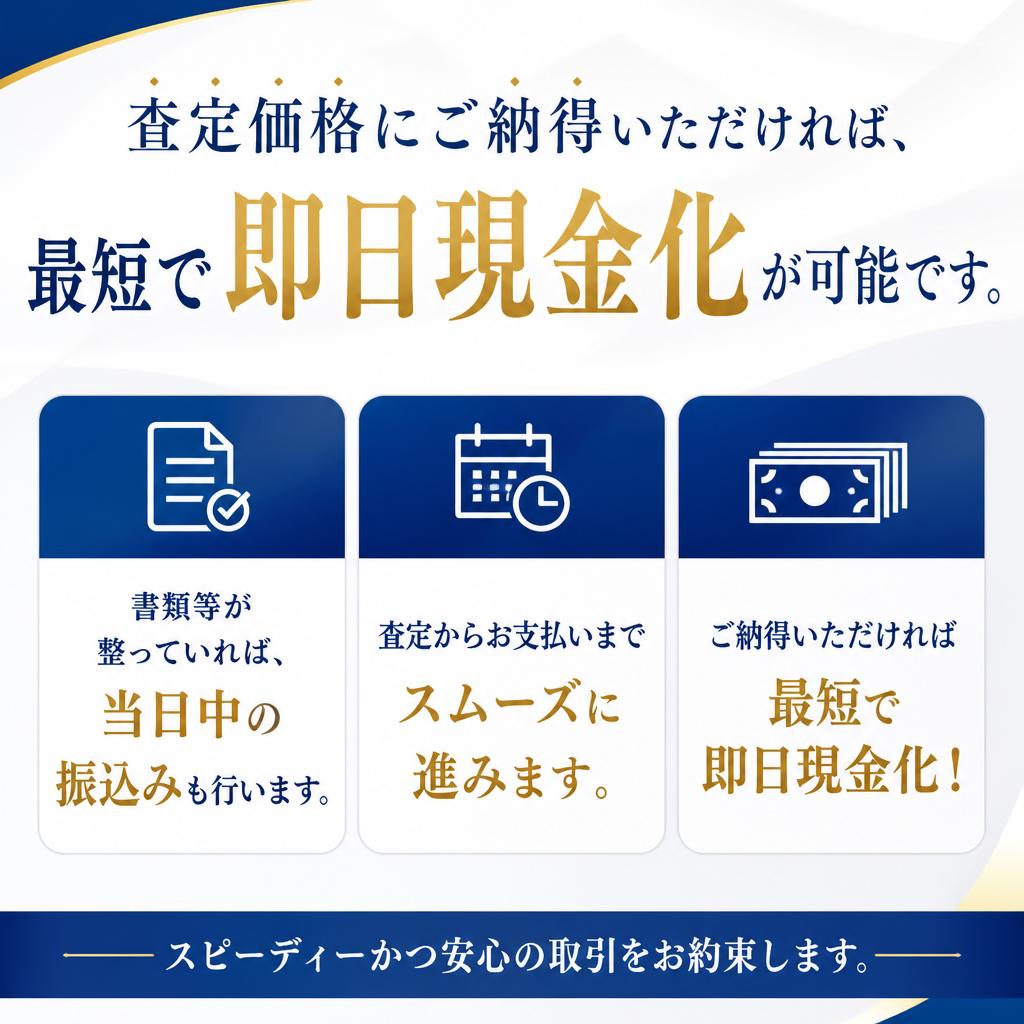 安心の即日現金化