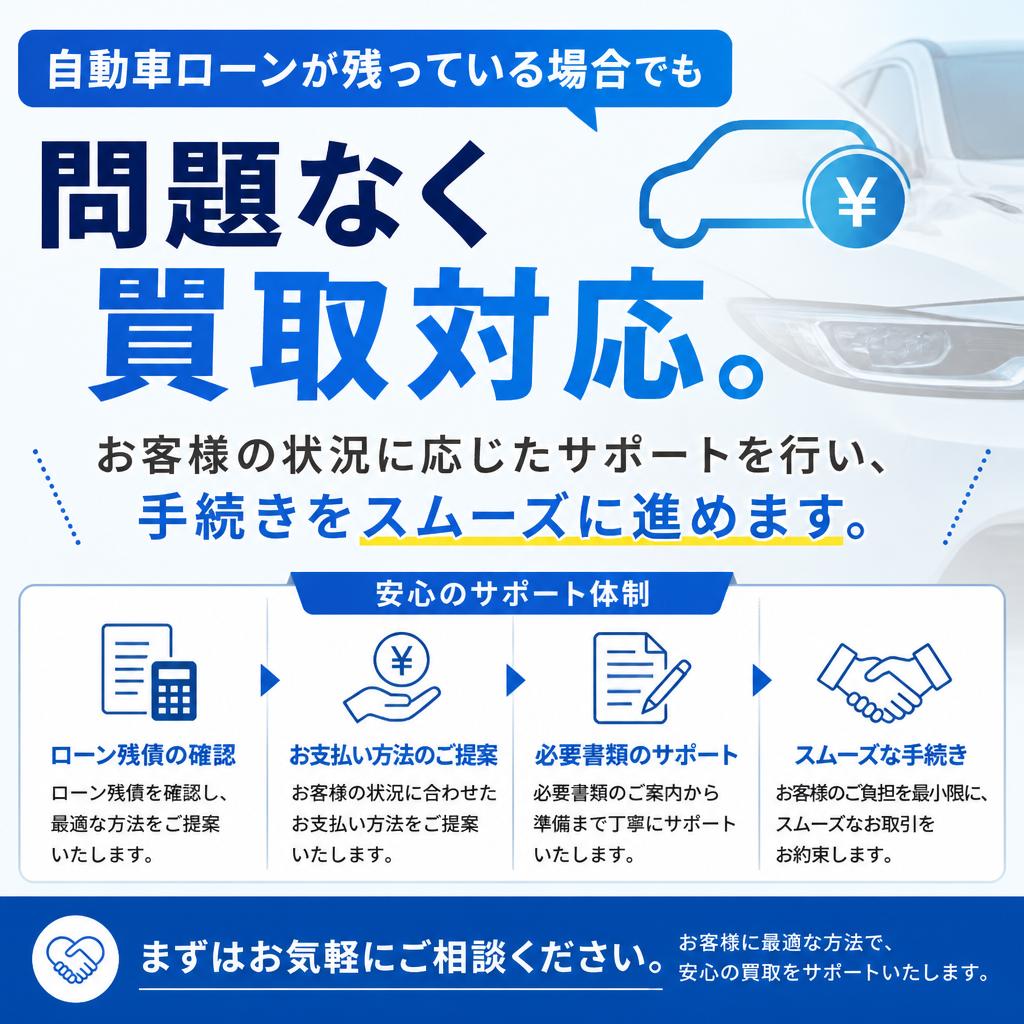 自動車ローンが残っていても安心