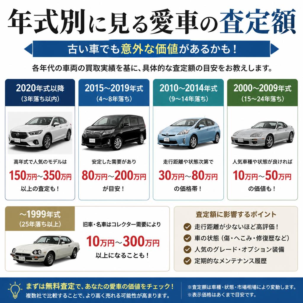 年式別車査定！あなたの愛車の真の価値は？