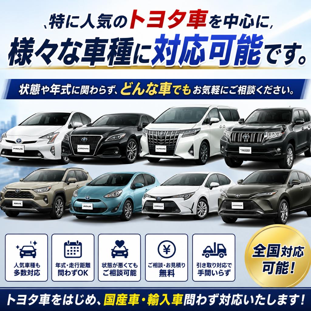 幅広い車種に対応！