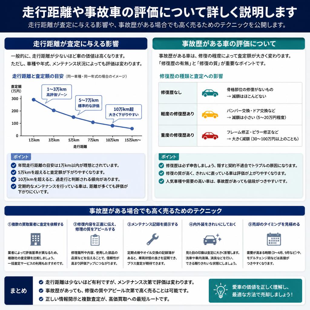走行距離と事故車について