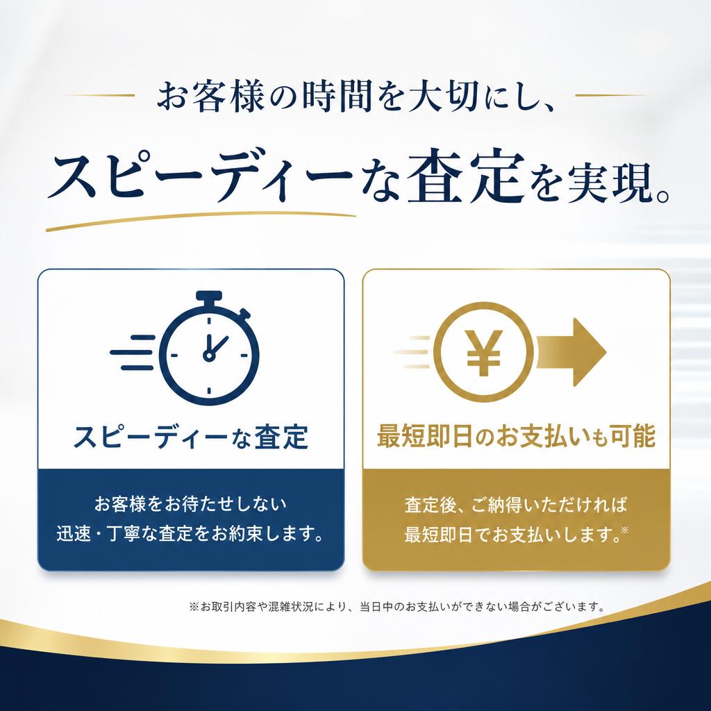 スピーディーな査定と買取