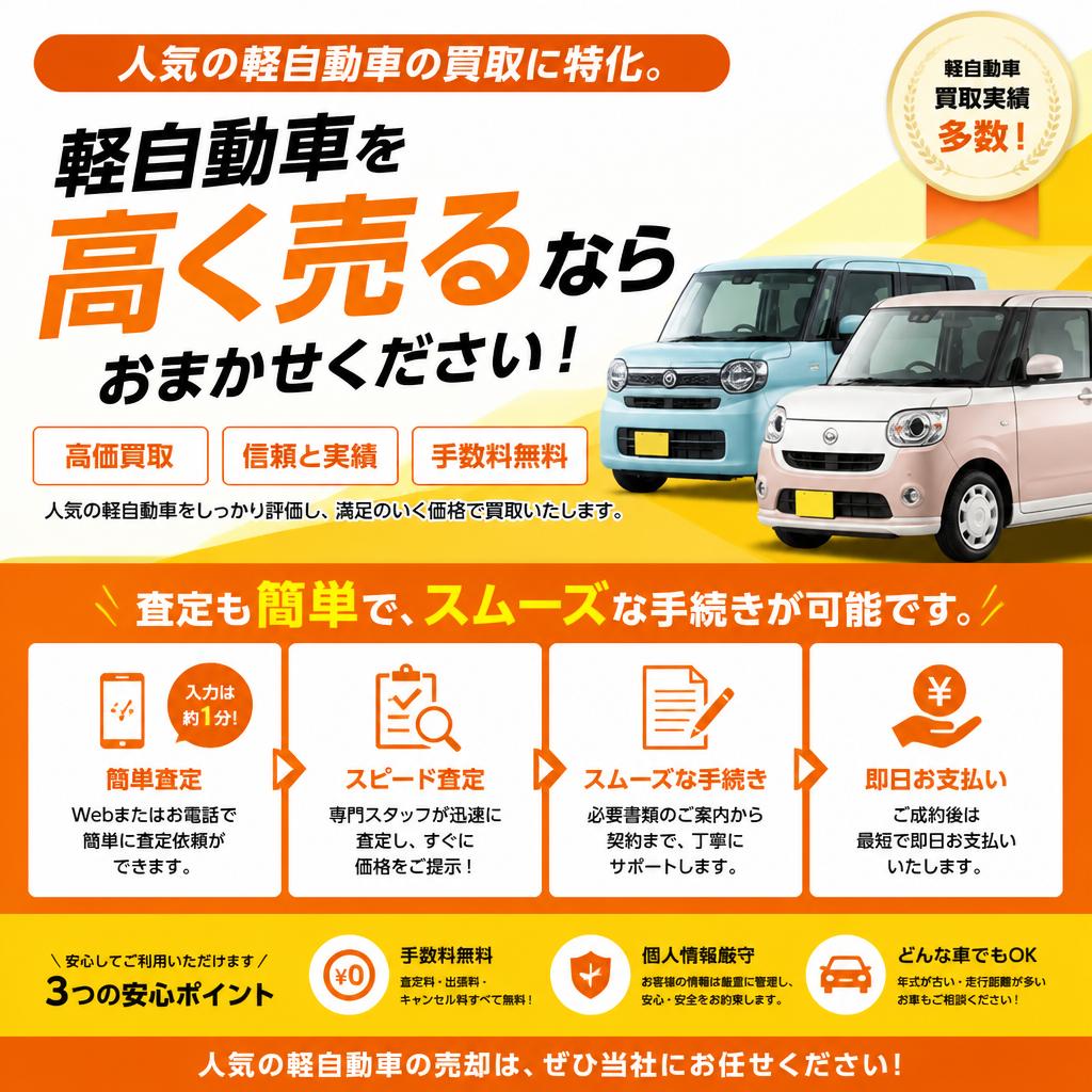 軽自動車の買取もお任せ！