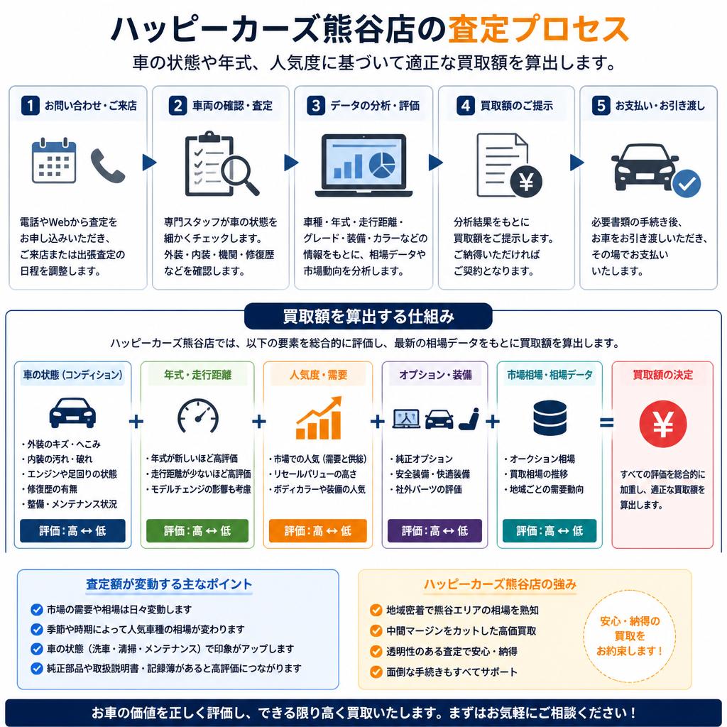 車両情報をもとにした買取額の算出