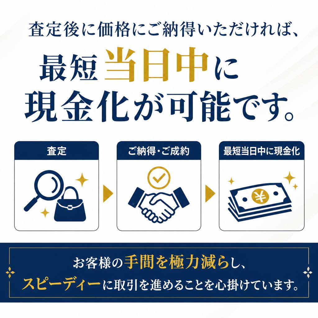 スムーズな買取で即日現金化！