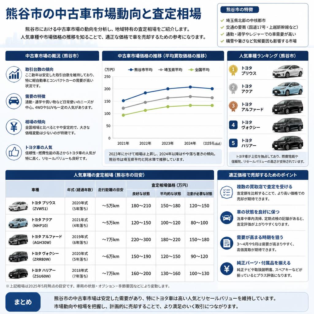 熊谷市の中古車市場と査定相場