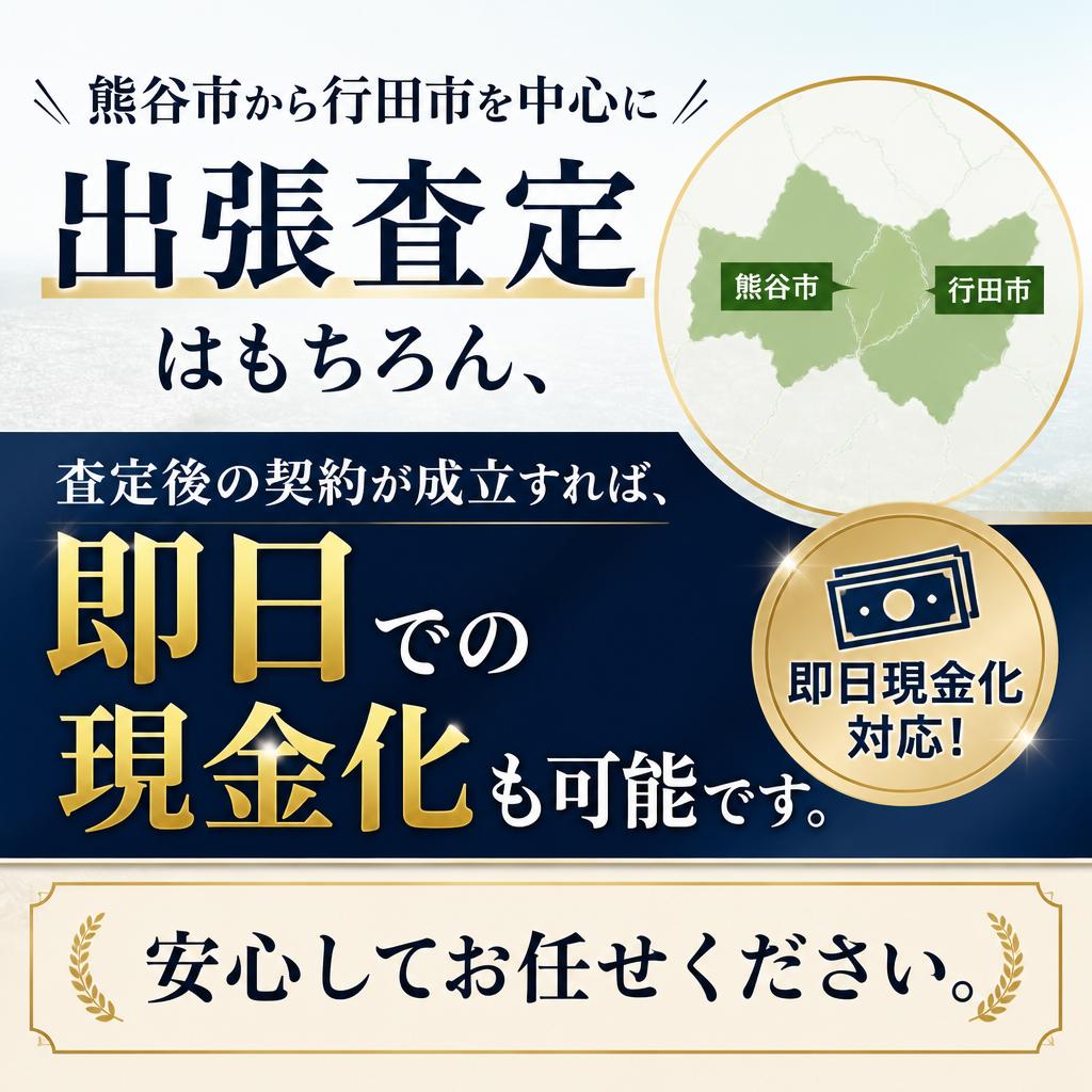 安心の出張査定と迅速なお支払い