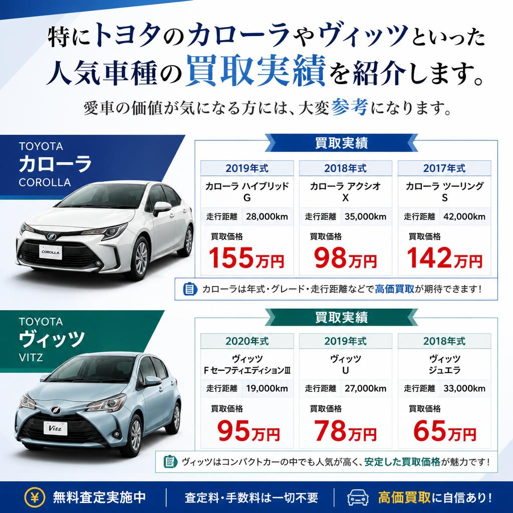 人気車種の買取実績