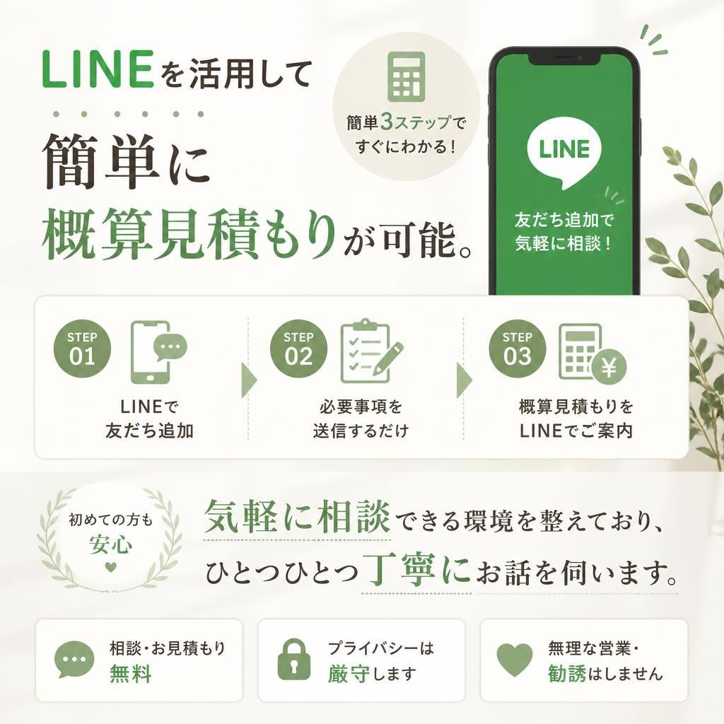 概算見積もりも簡単!LINE査定のすすめ