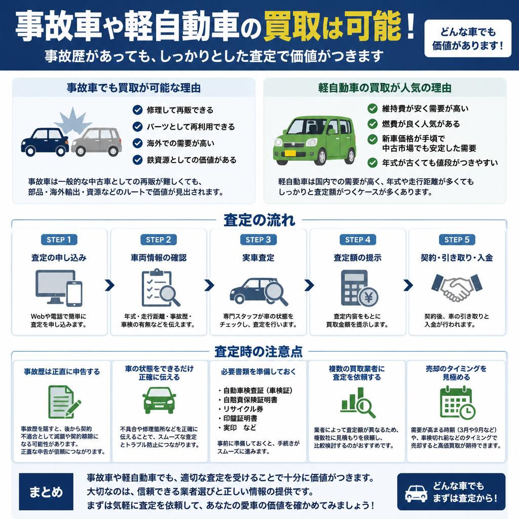 事故車でも買取可能！？査定のポイントとは