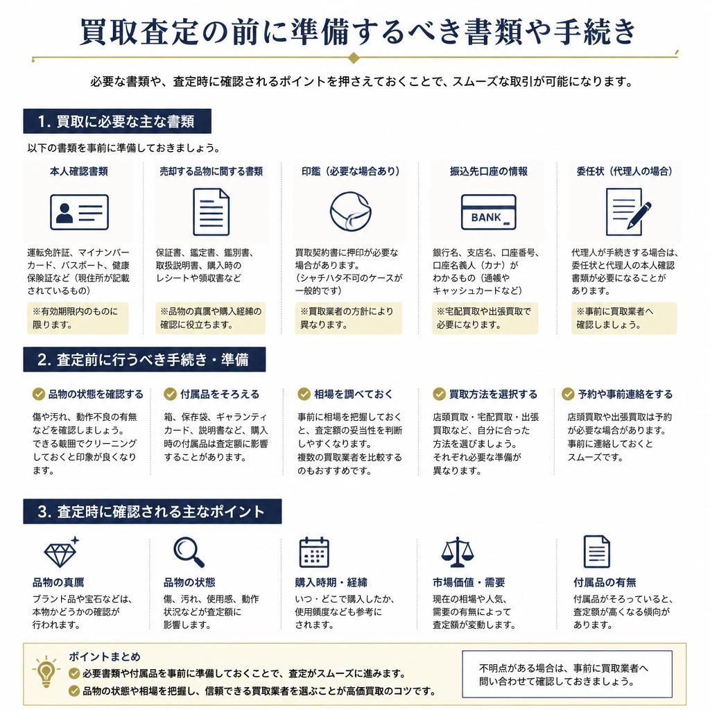 査定をスムーズに進めるために準備するもの