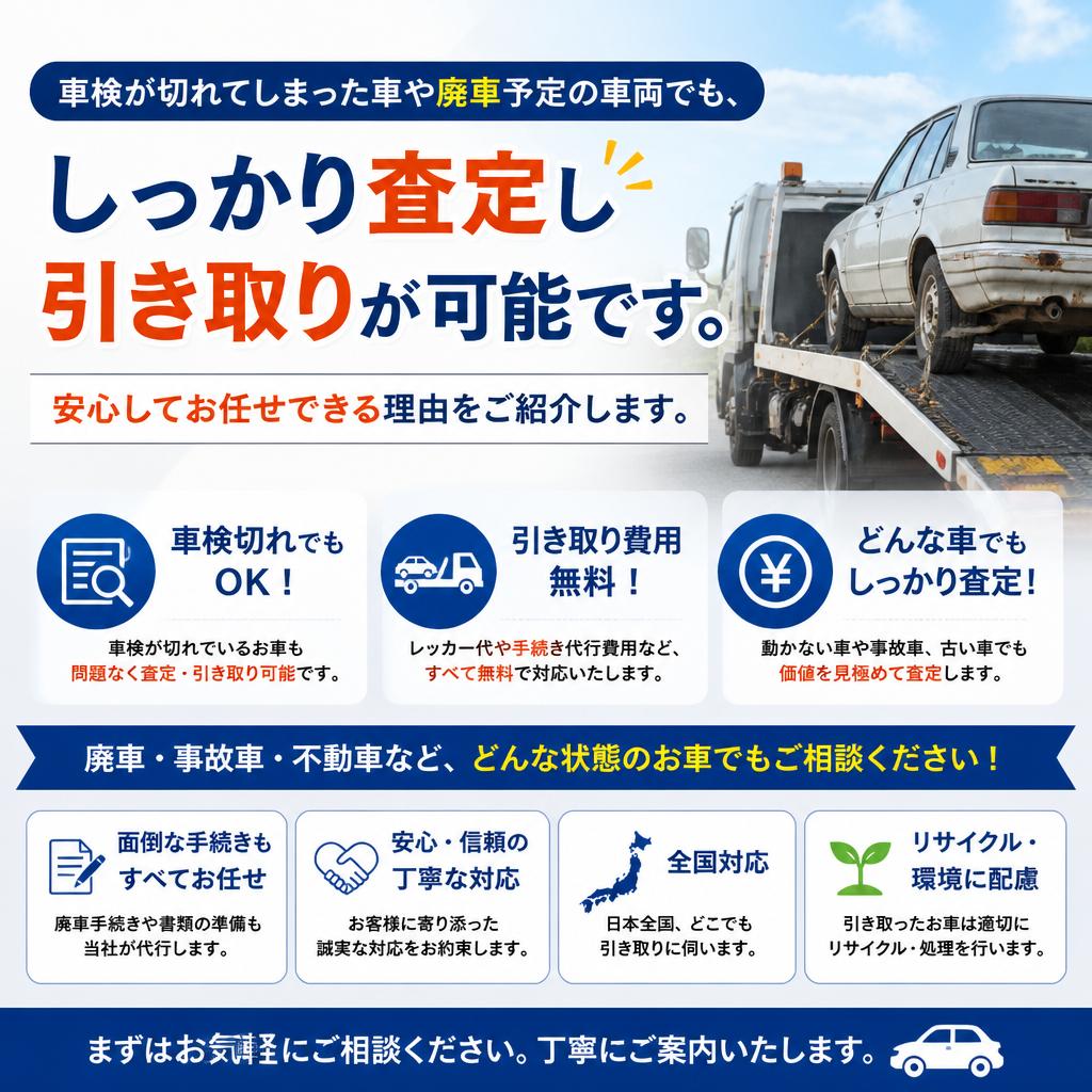 廃車・車検切れ車両の取扱い