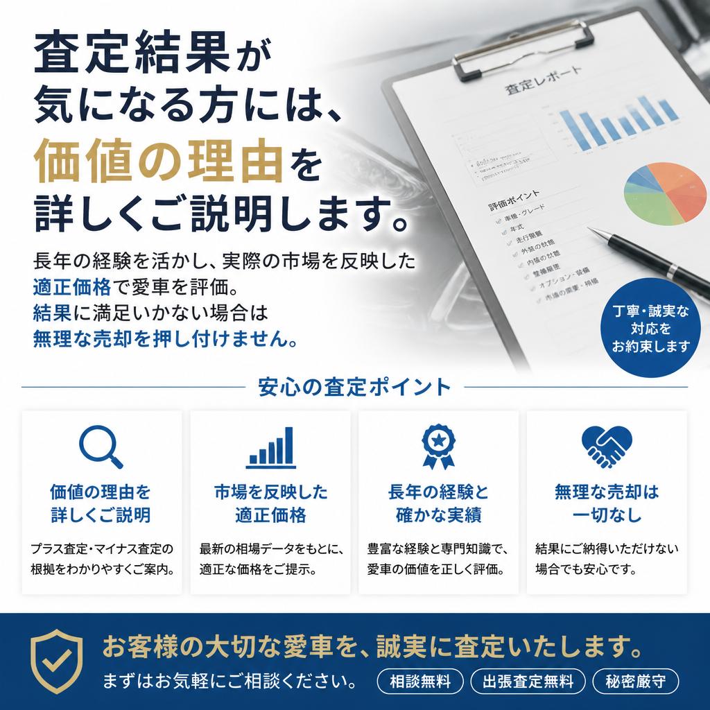 査定結果への不安を払拭!
