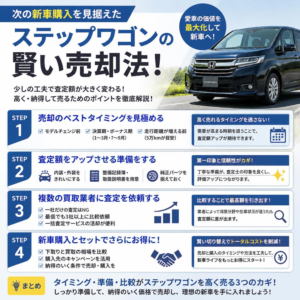 次の新車購入を見据えたステップワゴンの賢い売却法！