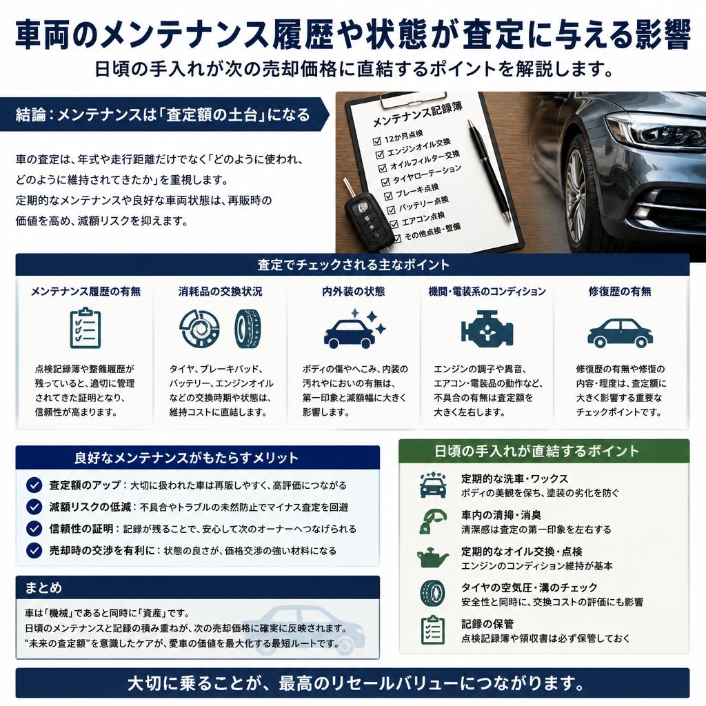 2. 車両メンテナンスで査定アップ