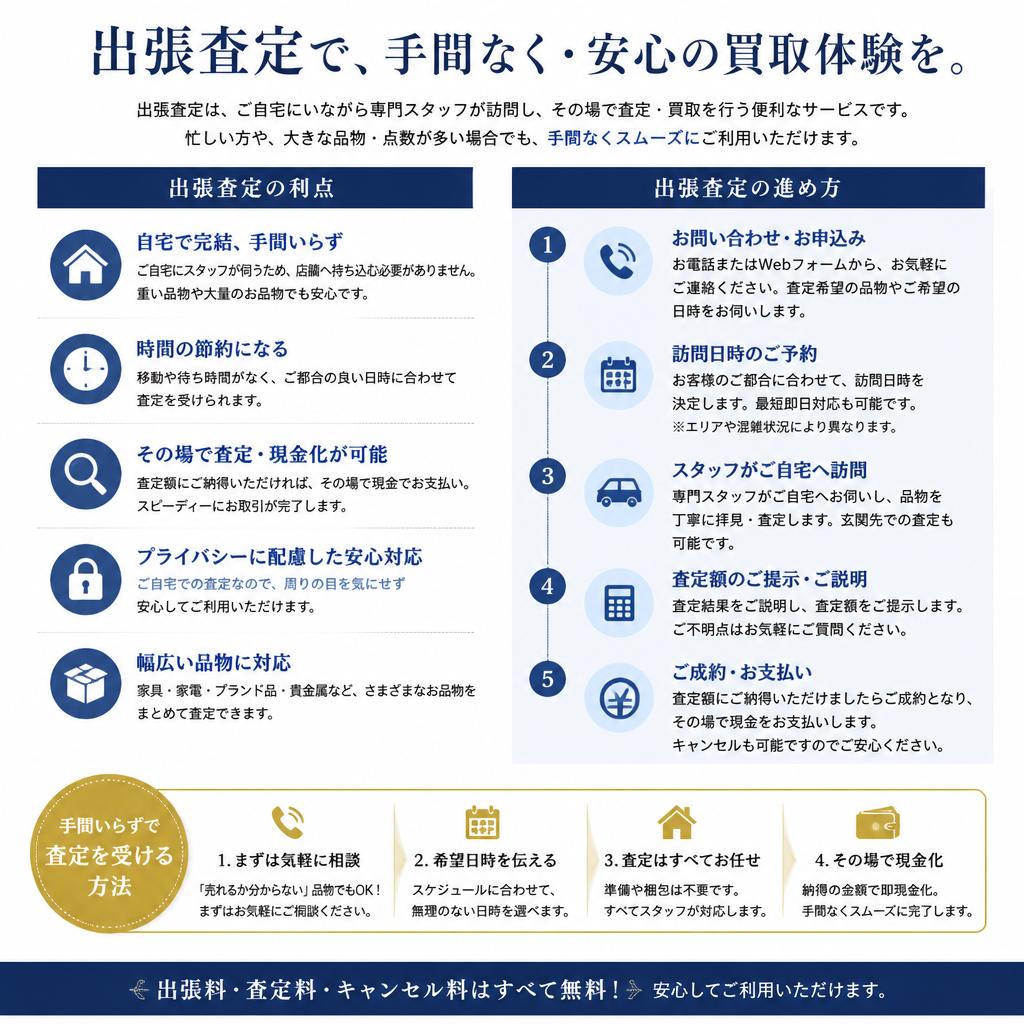 3. 出張査定のメリットと流れ