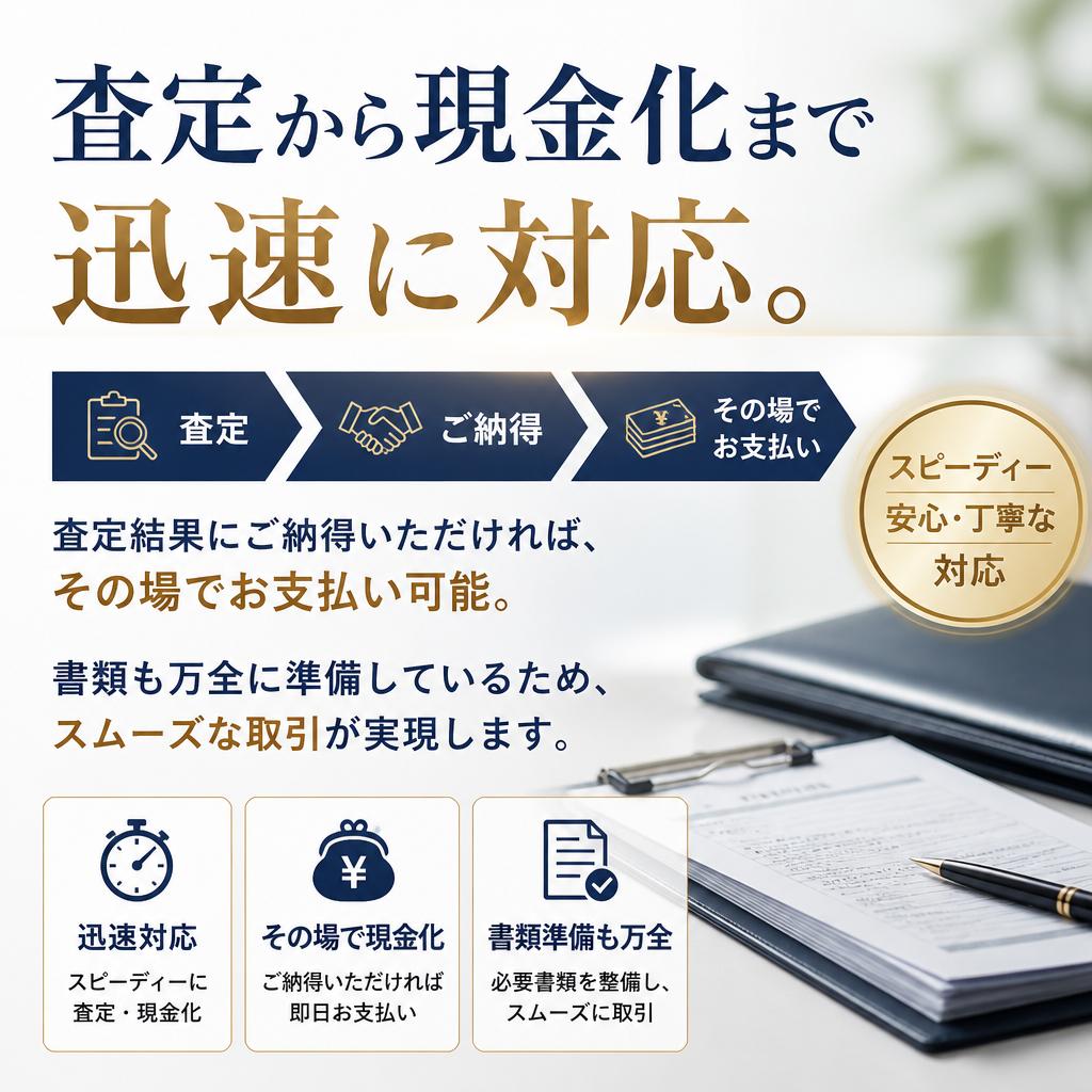 スピーディーな査定と現金化
