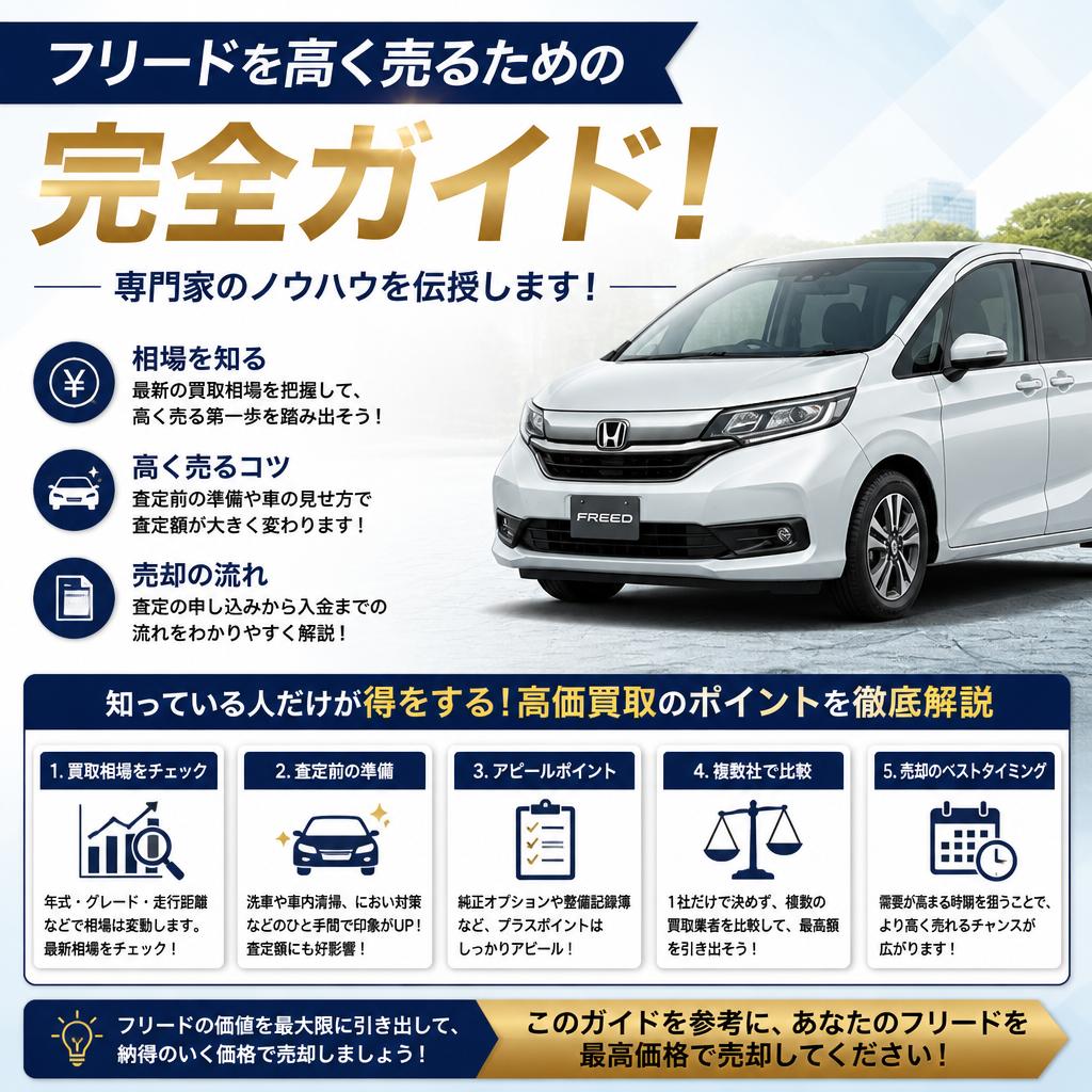 フリードを高く売るための完全ガイド！専門家のノウハウを伝授します！