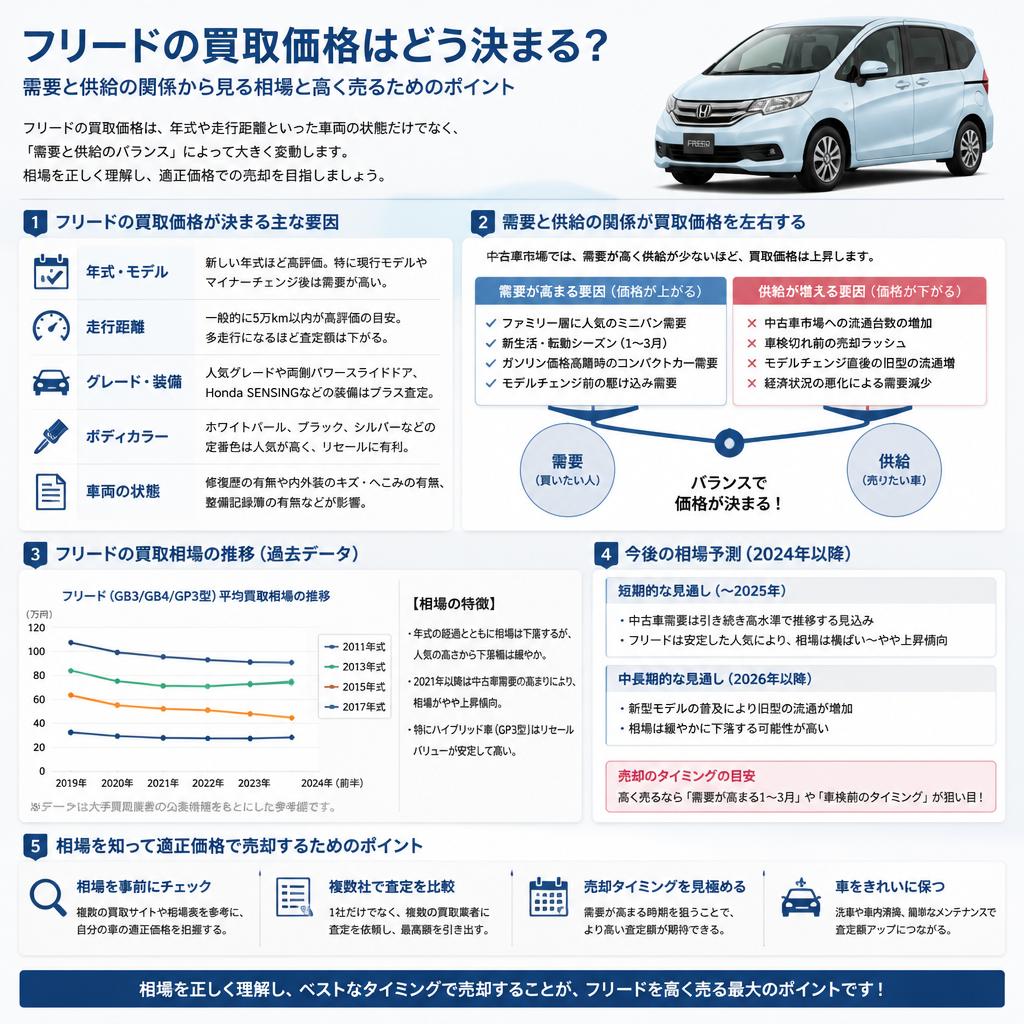 フリードの買取価格を知ろう!