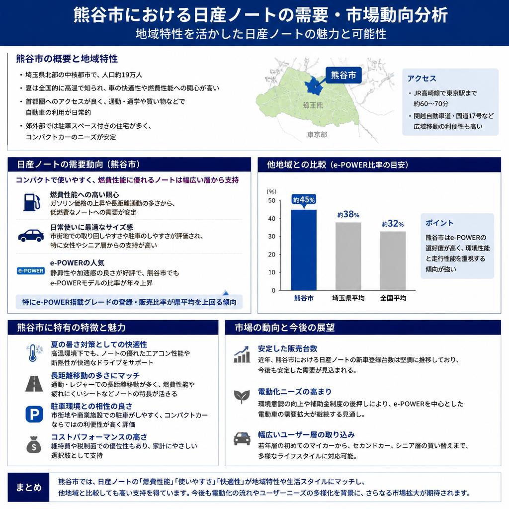 熊谷市での日産ノートの需要と市場動向