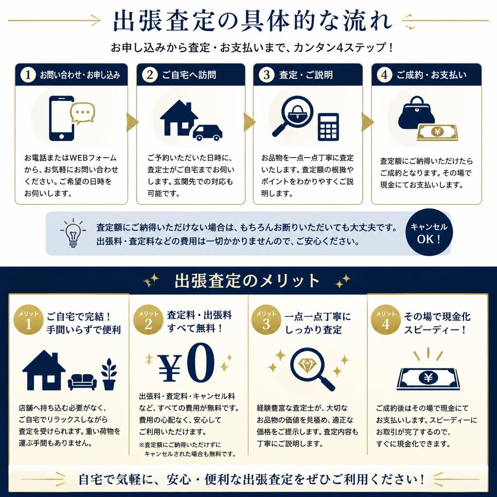 無料出張査定の流れとメリット