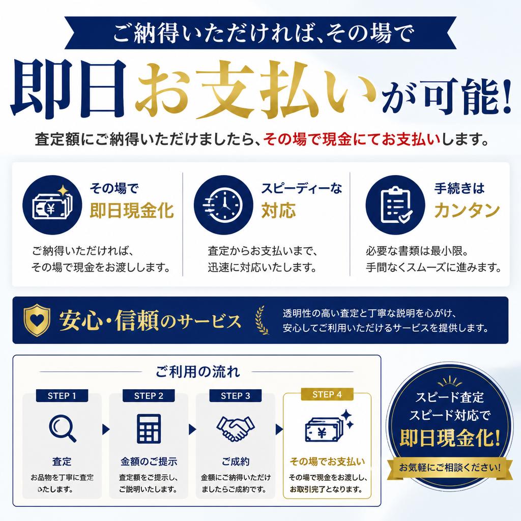 即日お支払いの安心感