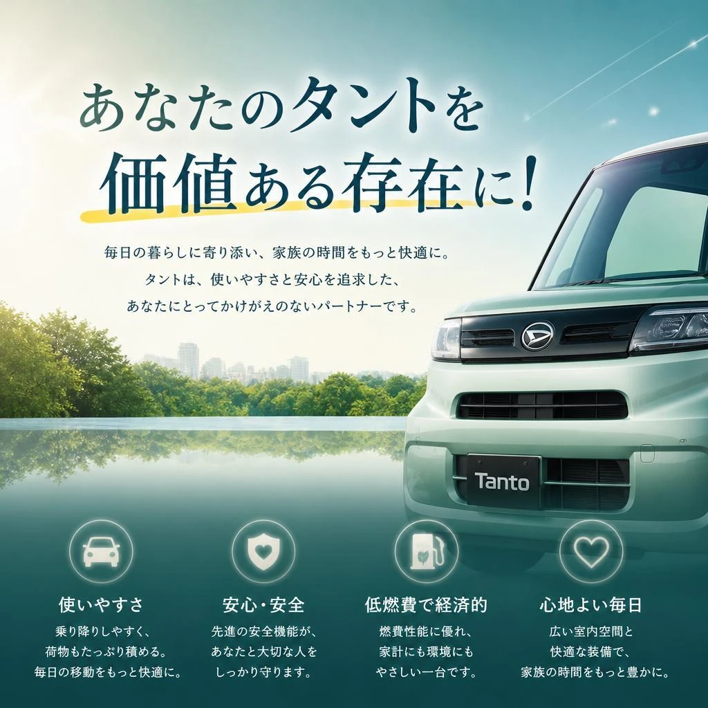 あなたのタントを価値ある存在に！