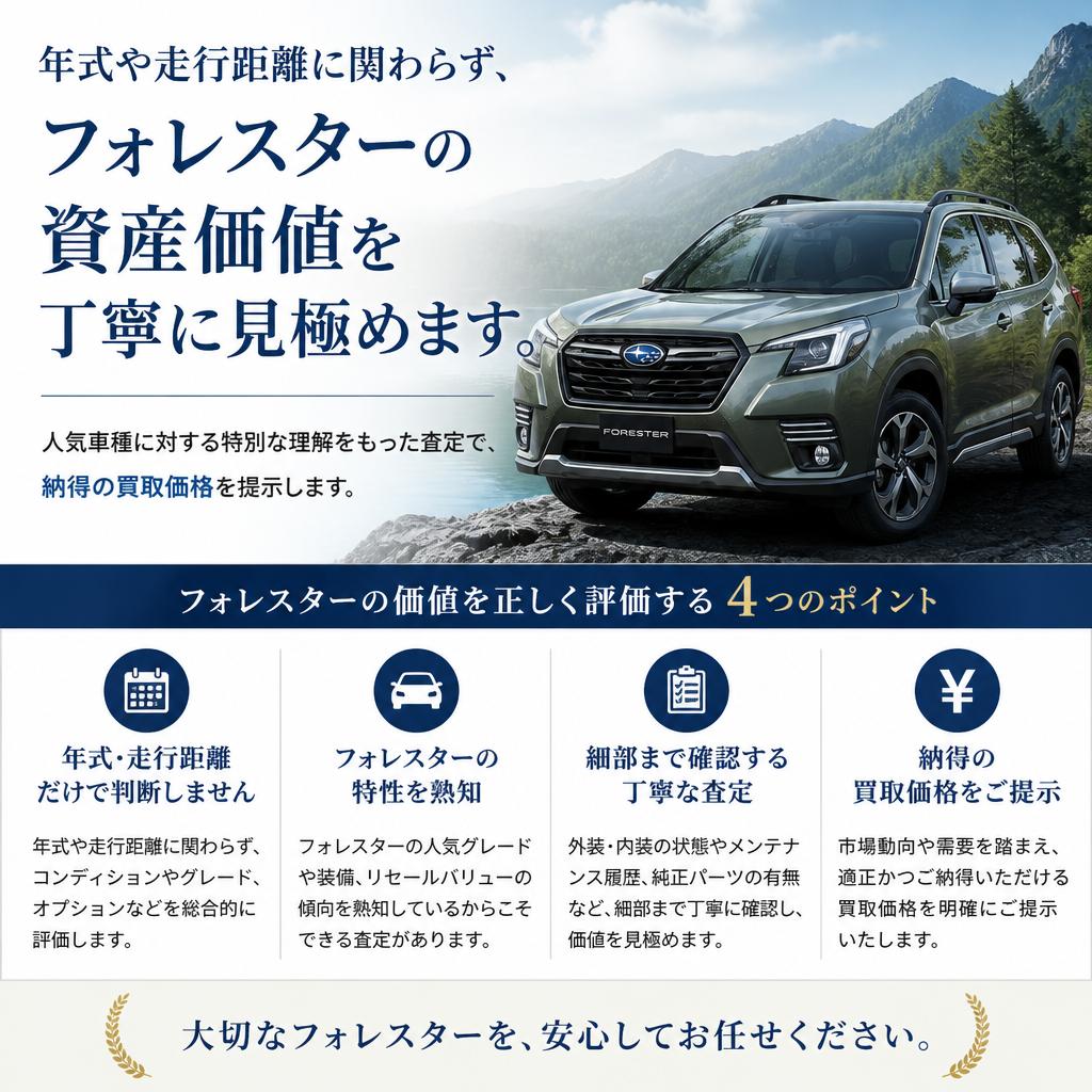 フォレスターの魅力を最大限に引き出す査定