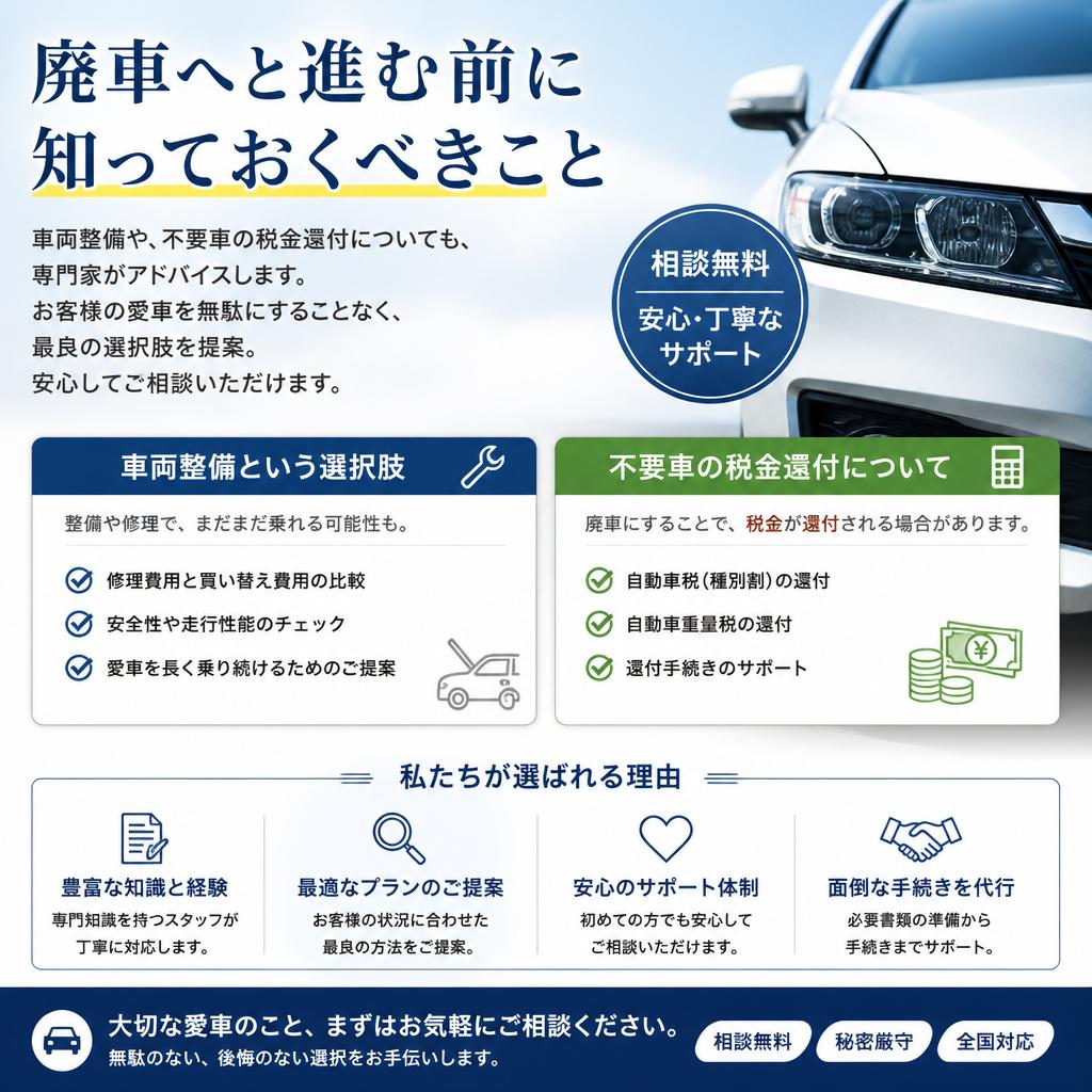 車両整備と税金還付のアドバイス