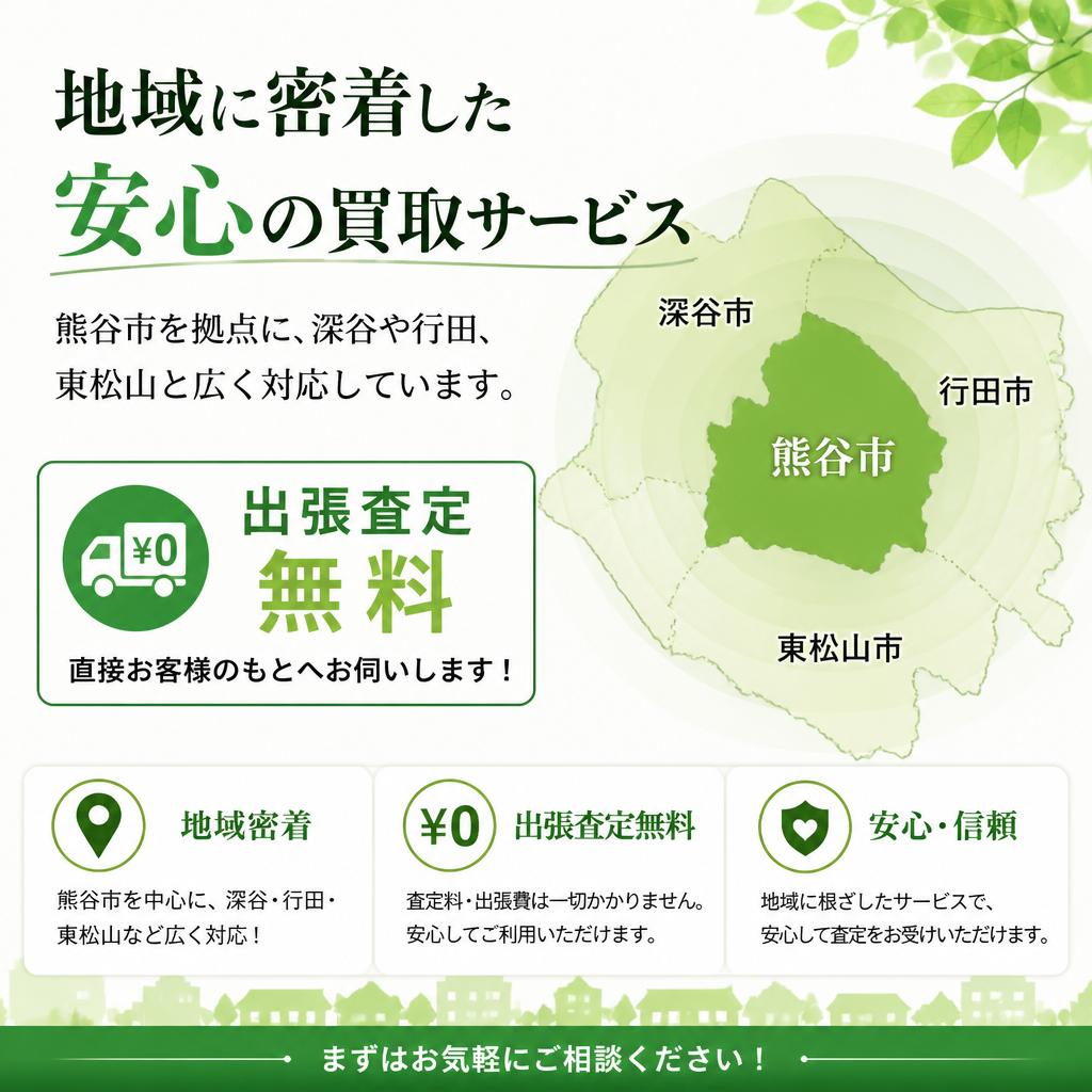 熊谷市周辺での出張査定について