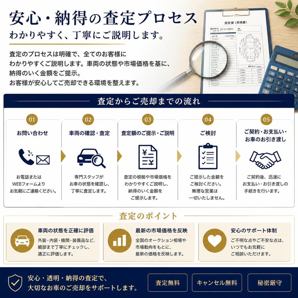 高価査定実現のための透明なプロセス