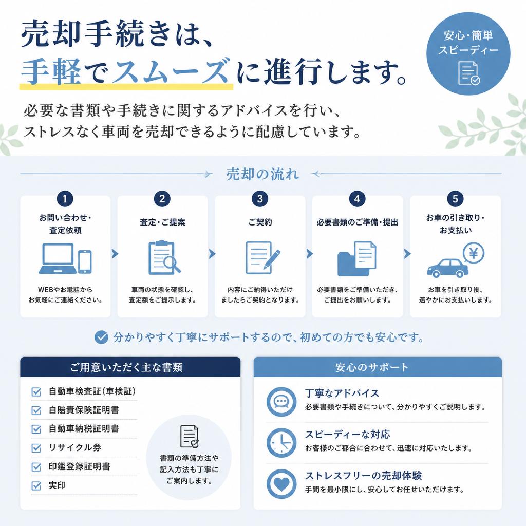 簡単でスムーズな売却手続き