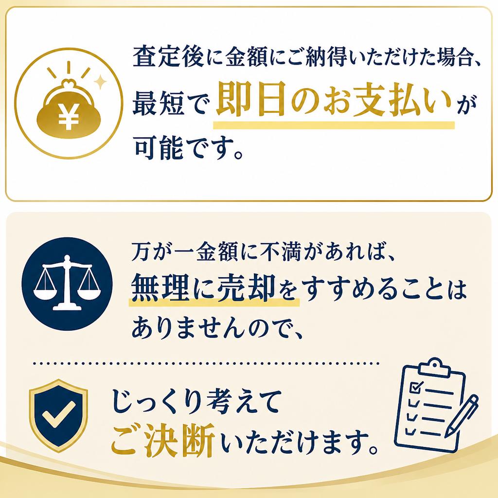 即日現金化可能