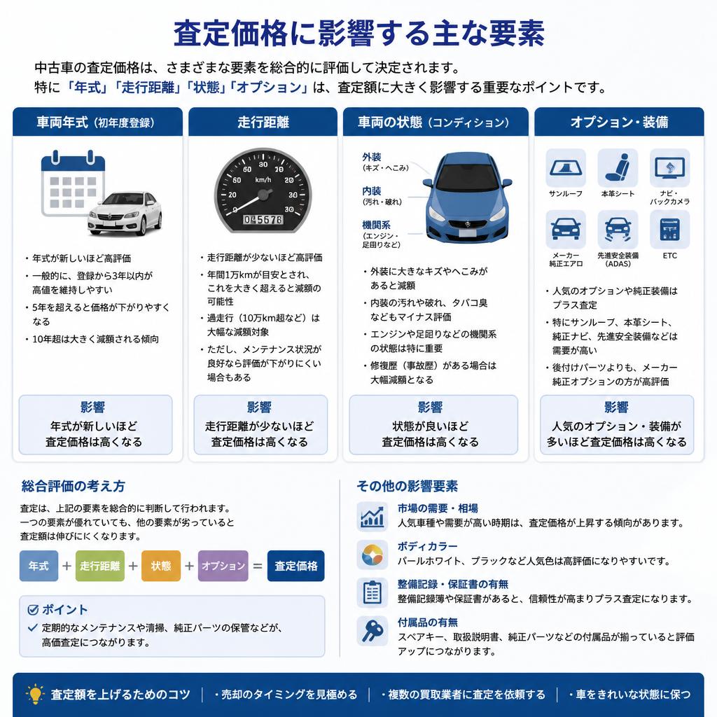 査定価格を決定する要因とは？