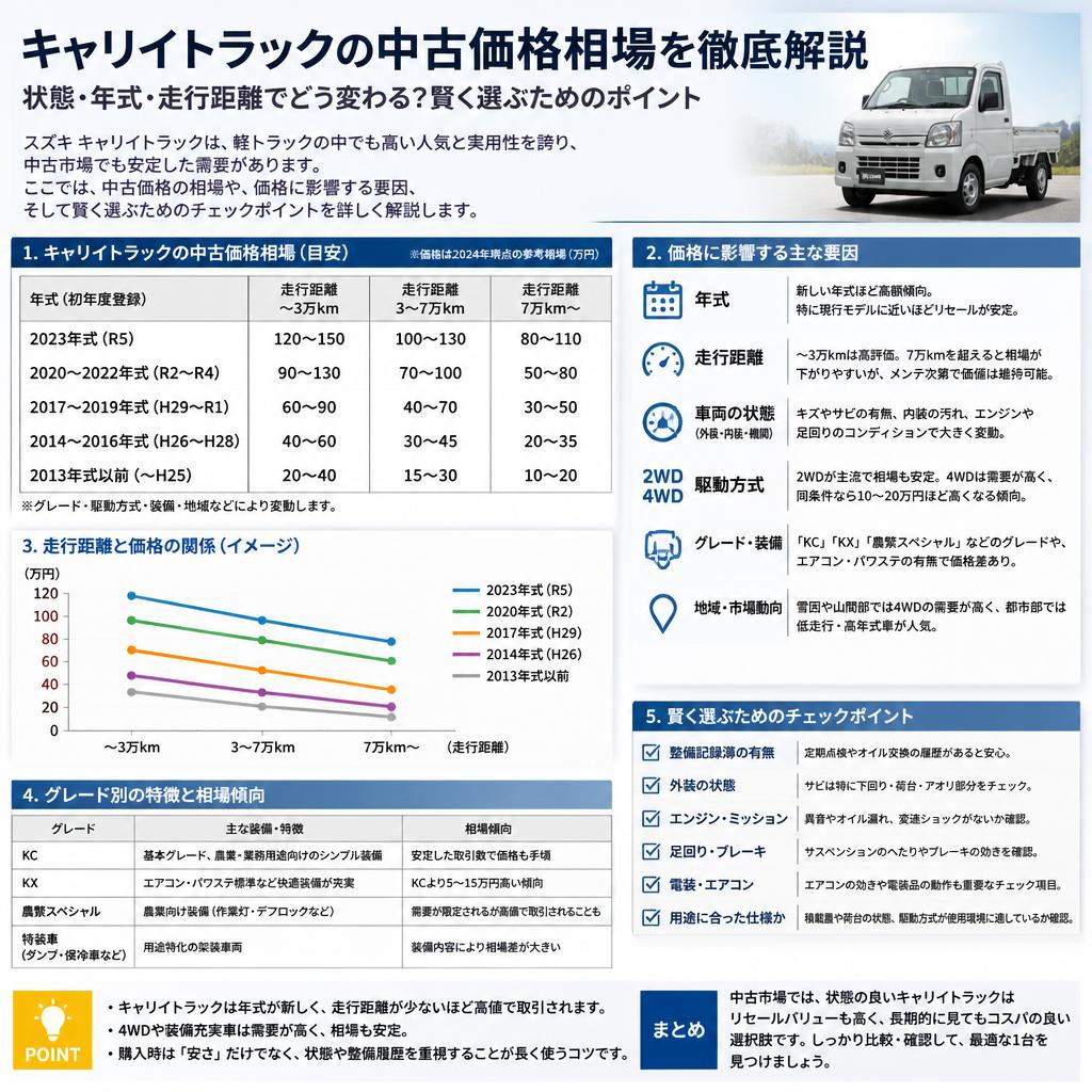 キャリイトラックの価格相場